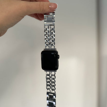 MIA STAINLESS STEEL APPLE WATCH STRAP - SILVER