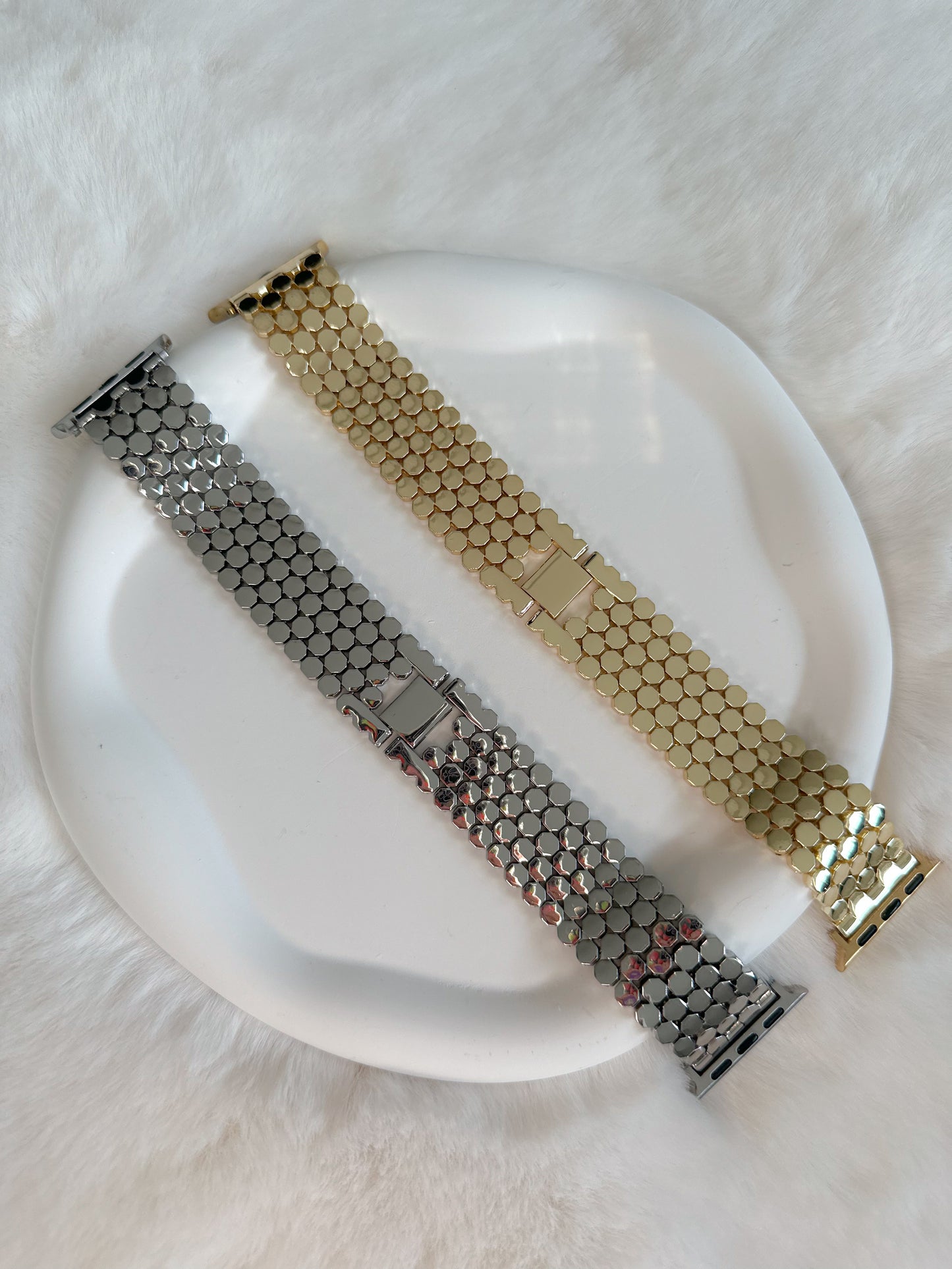 LUXE STAINLESS STEEL APPLE WATCH STRAP - SILVER