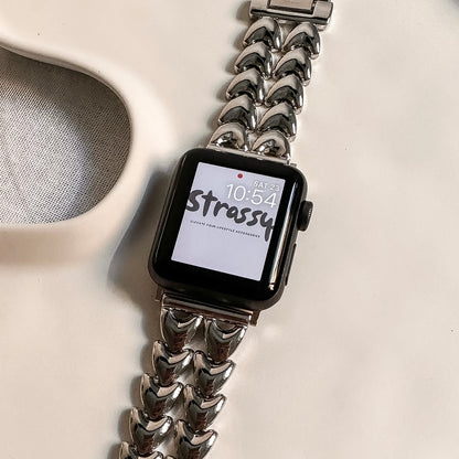 LOVER STAINLESS STEEL APPLE WATCH STRAP - SILVER