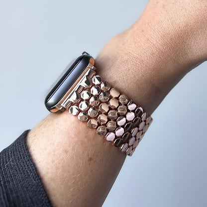 LUXE STAINLESS STEEL APPLE WATCH STRAP - ROSE GOLD