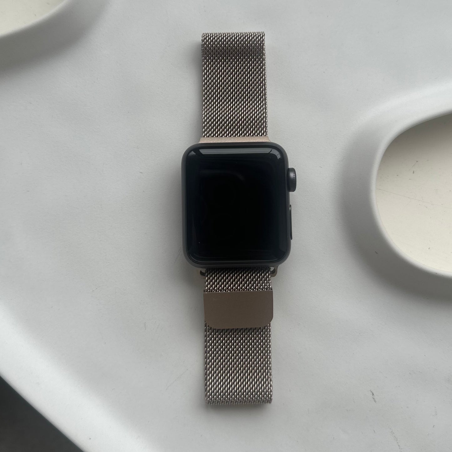 LAUREN MESH MILANESE LOOP APPLE WATCH STRAP - RETRO GOLD