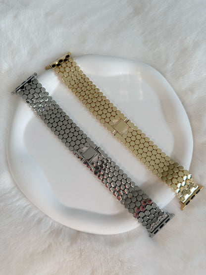 LUXE STAINLESS STEEL APPLE WATCH STRAP - GOLD