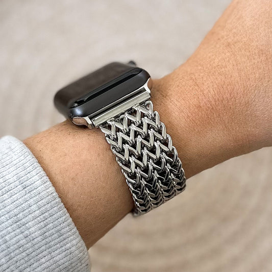 SOFIA STAINLESS STEEL APPLE WATCH STRAP - SILVER