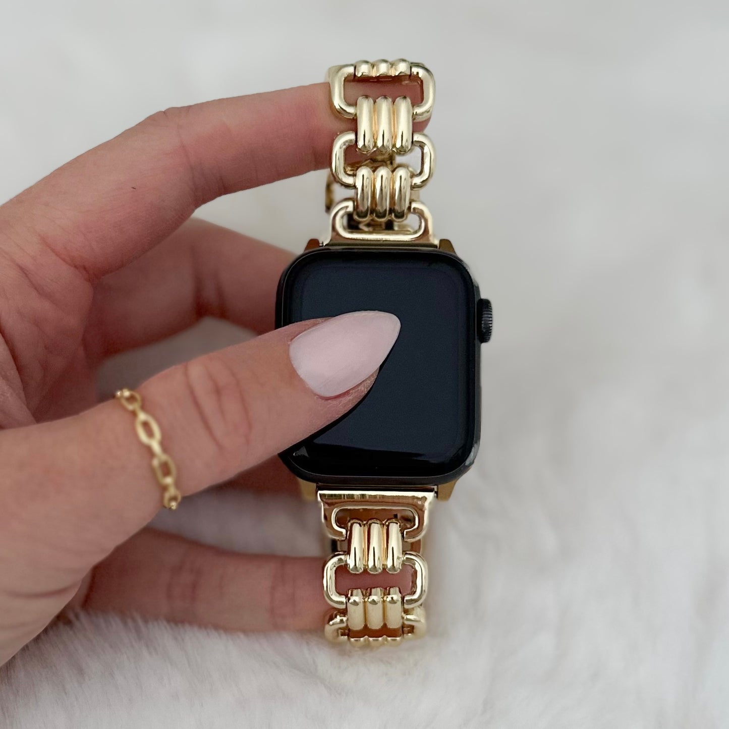 LOTTIE STAINLESS STEEL APPLE WATCH STRAP - GOLD