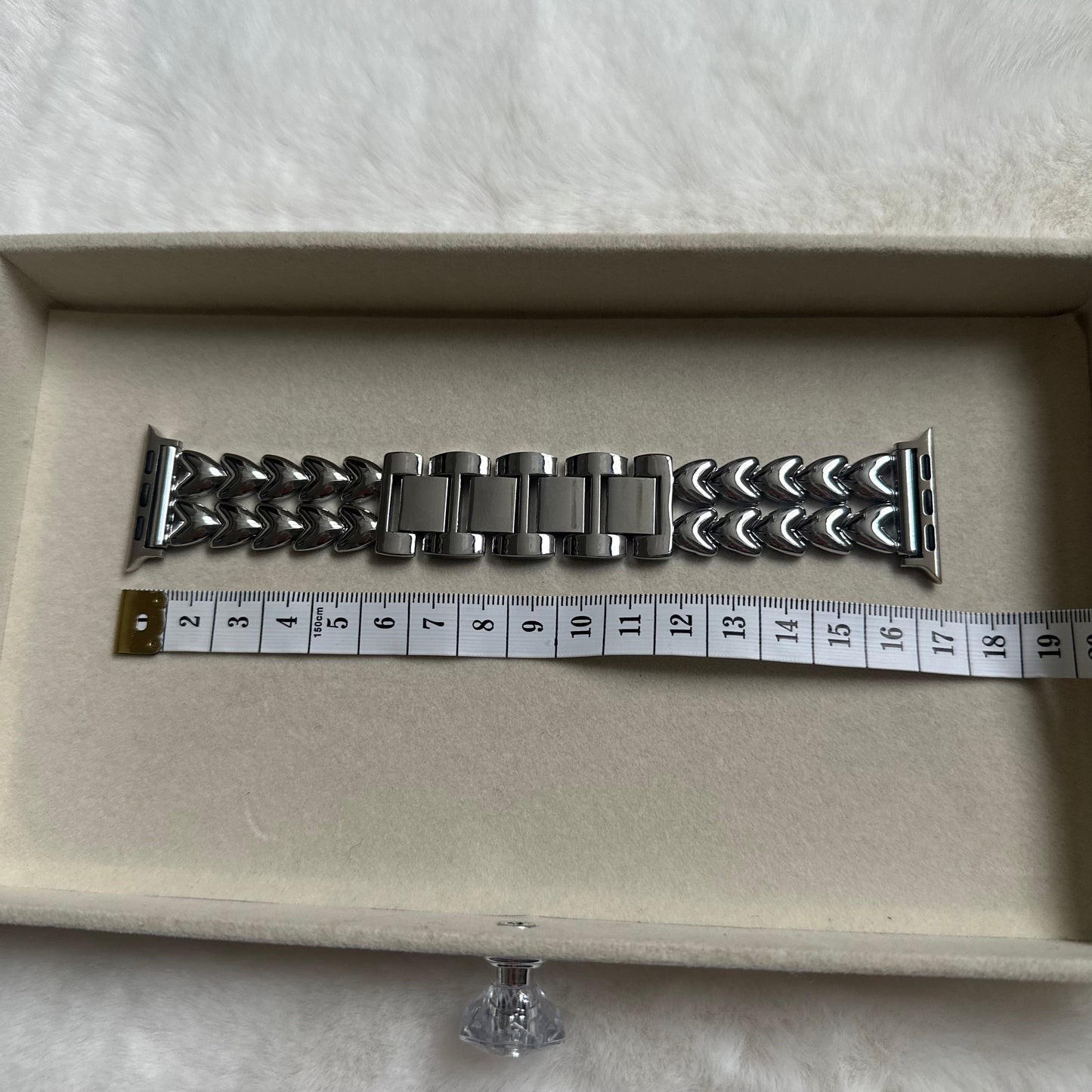 LOVER STAINLESS STEEL APPLE WATCH STRAP - SILVER