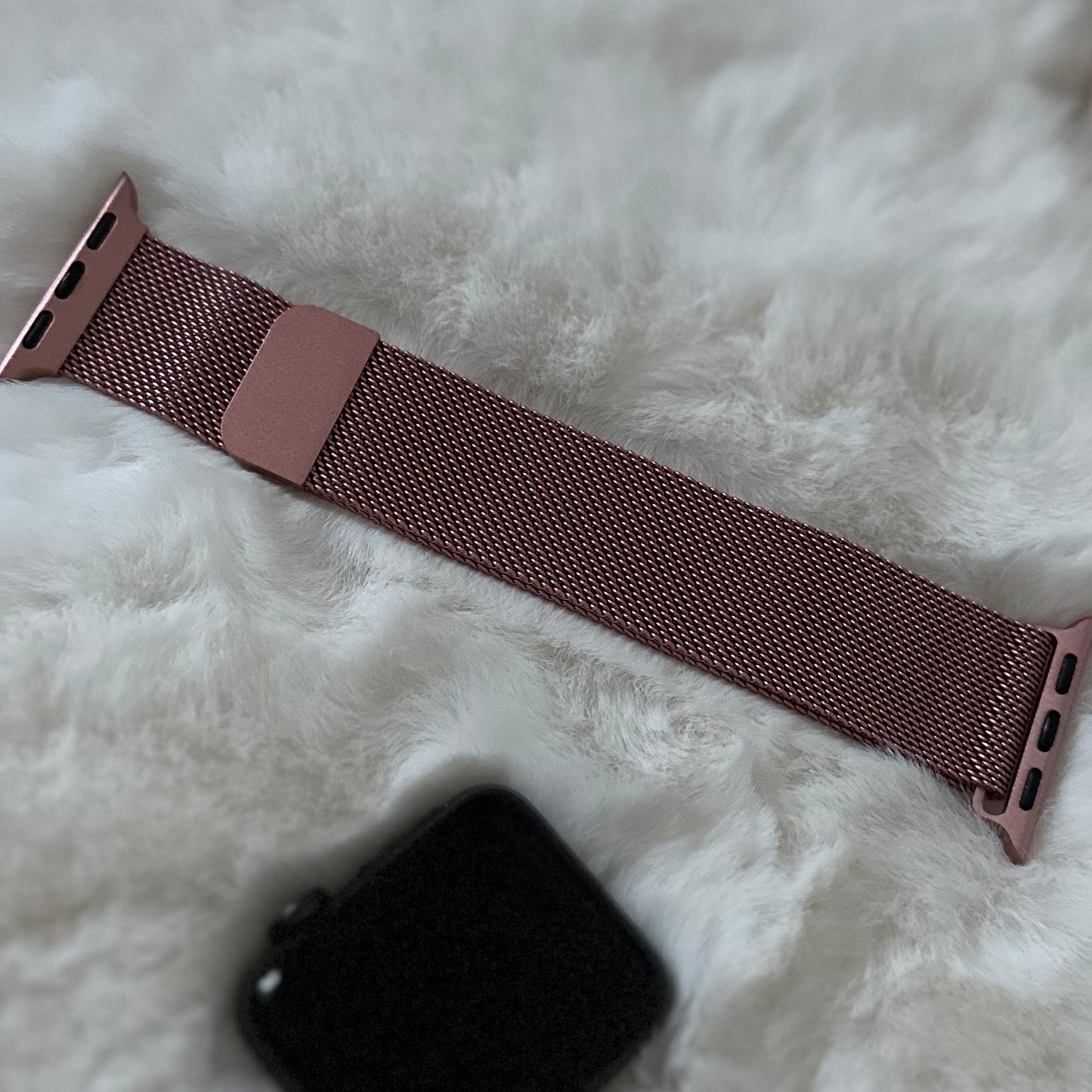 LAUREN MESH MILANESE LOOP APPLE WATCH STRAP - ROSE PINK