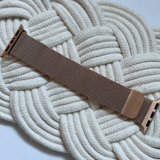 LAUREN MESH MILANESE LOOP APPLE WATCH STRAP - ROSE GOLD